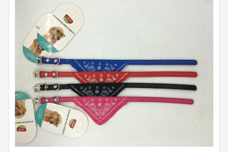 Lucky Pet Collare per Cane con Bandana – 4 Colori (Blu, Rosa, Rosso, Nero) - Sanny Passione Ornitologica