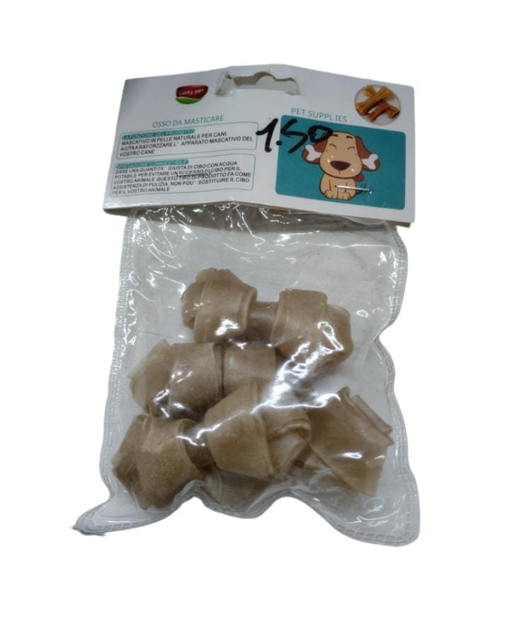 OSSI DA MASTICARE MINI IN PELLE NATURALE 4 PZ 5CM
