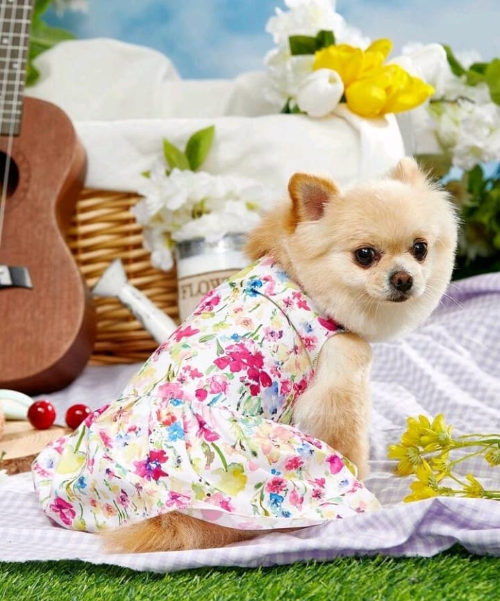 VESTITINO PER ANIMALI A FIORI