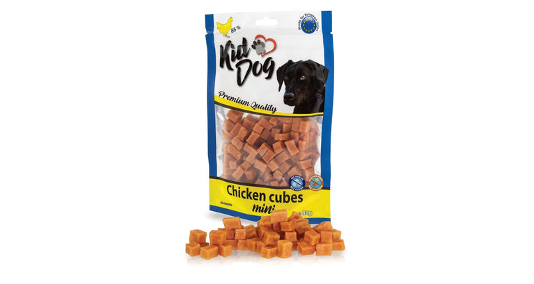 KID DOG MINI CUBETTI DI POLLO GLUTEN FREE NO SUGAR 80 g - Sanny Passione Ornitologica