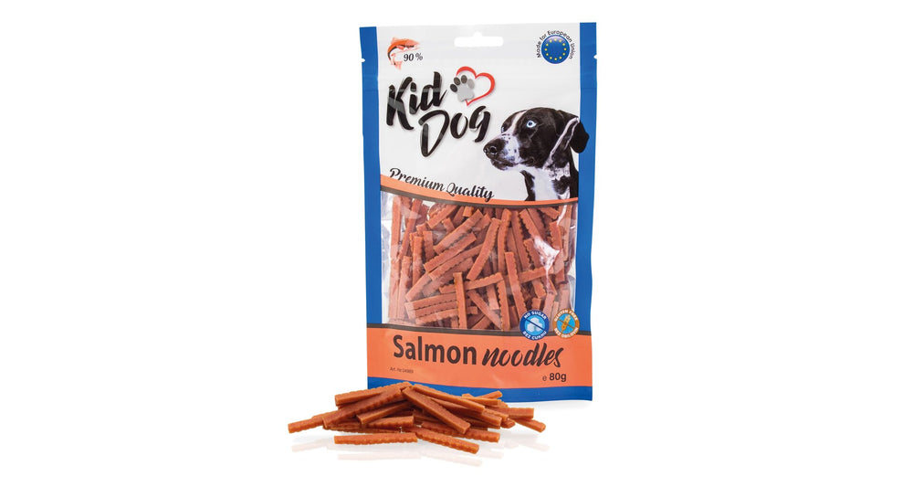 KID DOG TAGLIATELLE MORBIDE 90% SALMONE SNACK GLUTEN FREE NO SUGAR