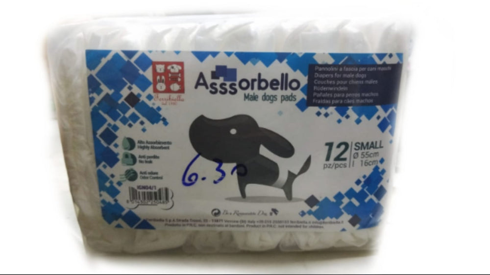 I pannolini a fascia Ferribiella Assorbello sono progettati per fornire una soluzione igienica e confortevole per i cani maschi di taglia piccola. Con le dimensioni di 55x16 cm e un pacchetto da 12 pezzi. La loro alta capacità assorbente garantisce una protezione affidabile contro eventuali fuoriuscite di urina.