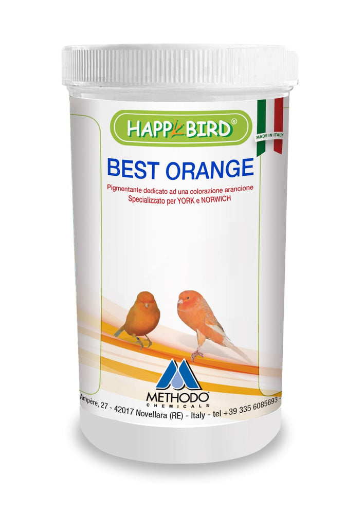 Pigmentante dedicato ad una colorazione arancio omogenea e brillante. Specializzato per YORK e NORWICH. COMPOSIZIONE: betacarotene, carophill e xantophille naturali.. Confezione da 100 e 250 gr