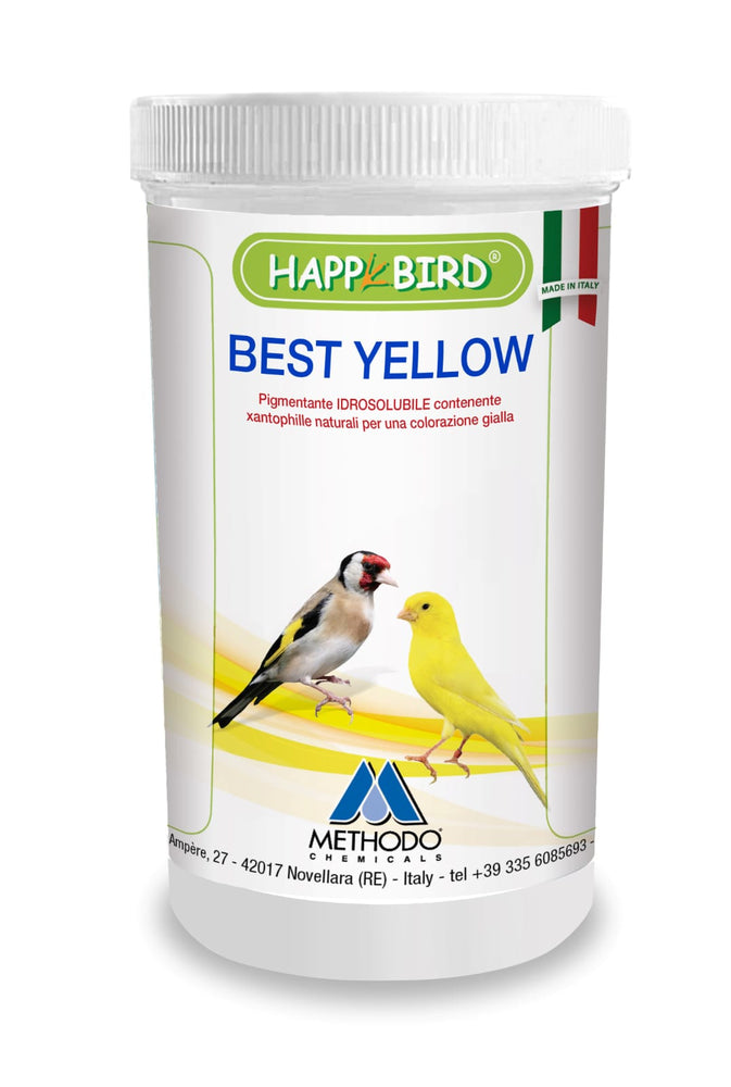 BEST YELLOW Pigmentante giallo IDROSOLUBILE contenente xantophille naturali per una colorazione omogenea e brillante - Sanny Passione Ornitologica