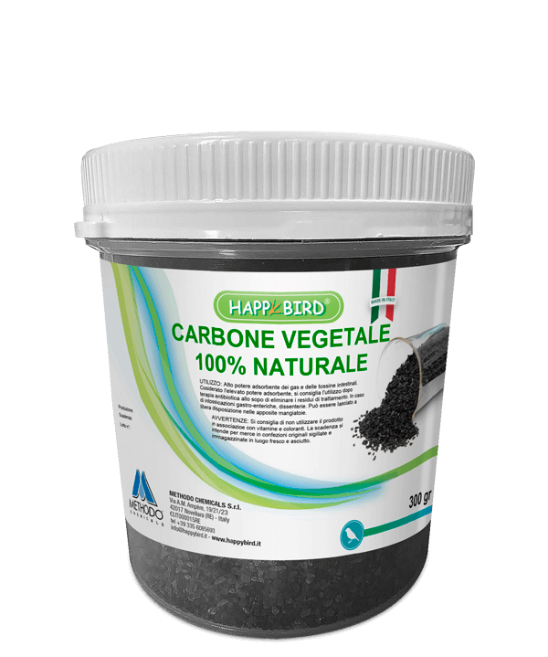 CARBONE VEGETALE (CHARCOAL) Alto potere adsorbente dei gas e delle tossine intestinali. - Sanny Passione Ornitologica
