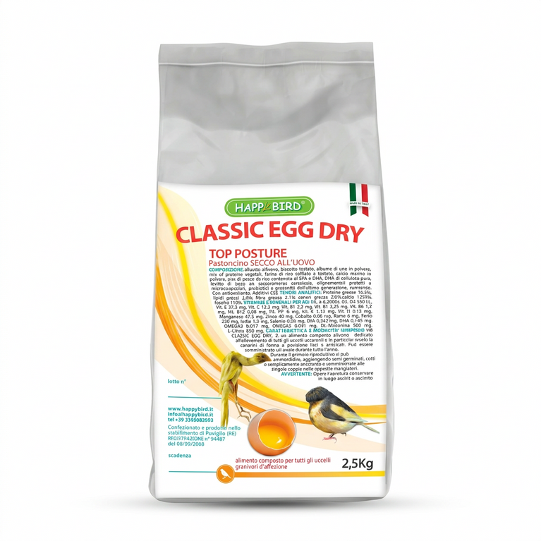 CLASSIC EGG DRY PASTONCINO ALL'UOVO (secco) Top Posture e colore HAPPY BIRD - Sanny Passione Ornitologica