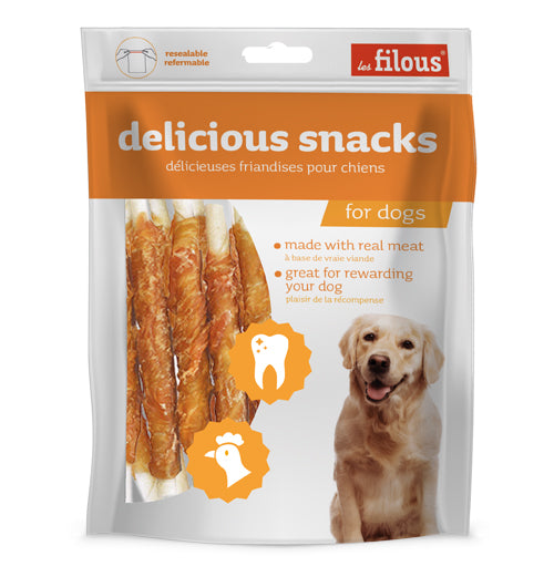 LES FILOUS-DELICIOUS SNACKS CHICKEN WRAP RAWHIDE
