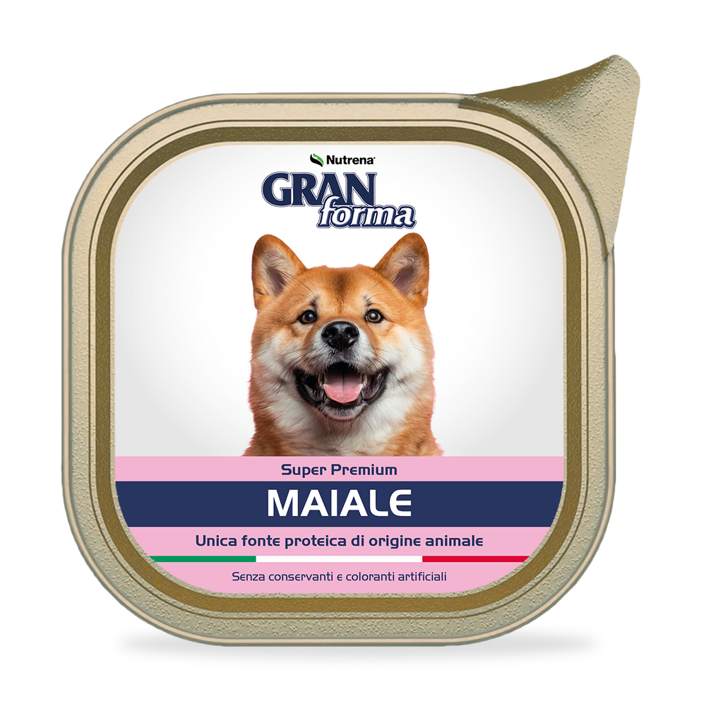 Gran Forma Paté Monoprotein Maiale, Alimento per Cani, da 150g, Super Premium, Senza Conservanti