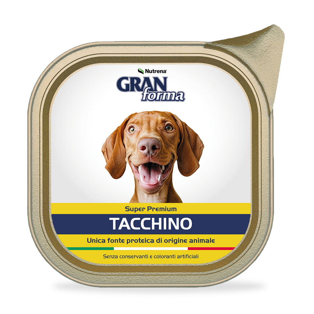 Granforma Paté Monoprotein Tacchino, Alimento per Cani, Vaschette da 150g, Senza Conservanti