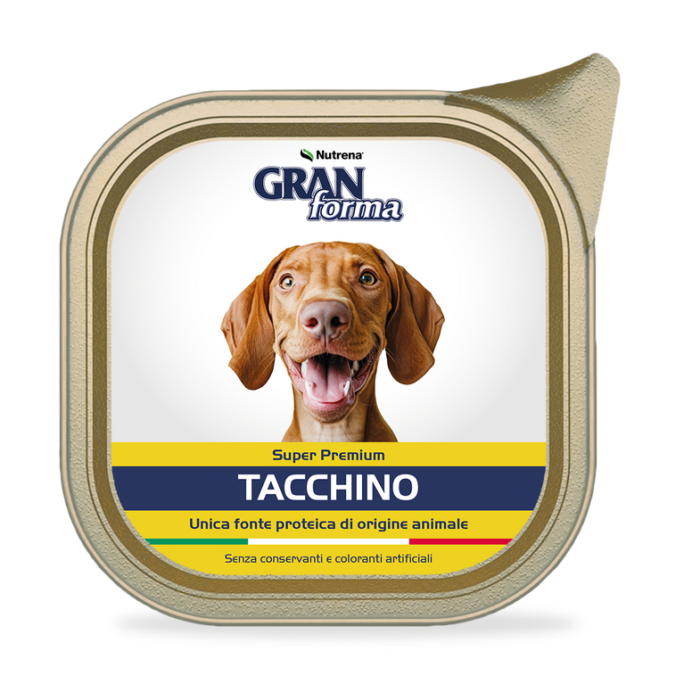 Granforma Paté Monoprotein Tacchino, Alimento per Cani, Vaschette da 150g, Senza Conservanti