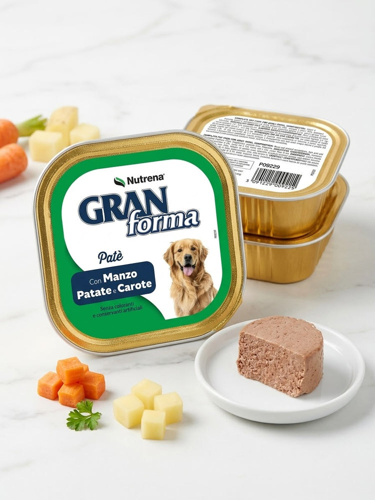 GranForma Paté Manzo, Patate e Carote 300g – Alimento Umido Completo per Cani Adulti