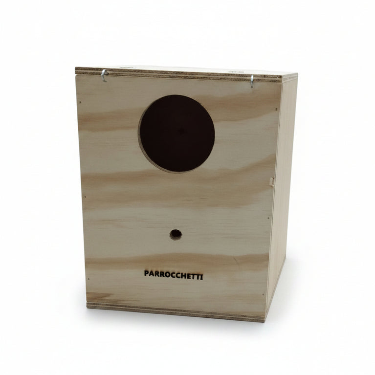 Nido in Legno Multistrato Marino per Parrocchetti – 24x22x31 cm - Sanny Passione Ornitologica