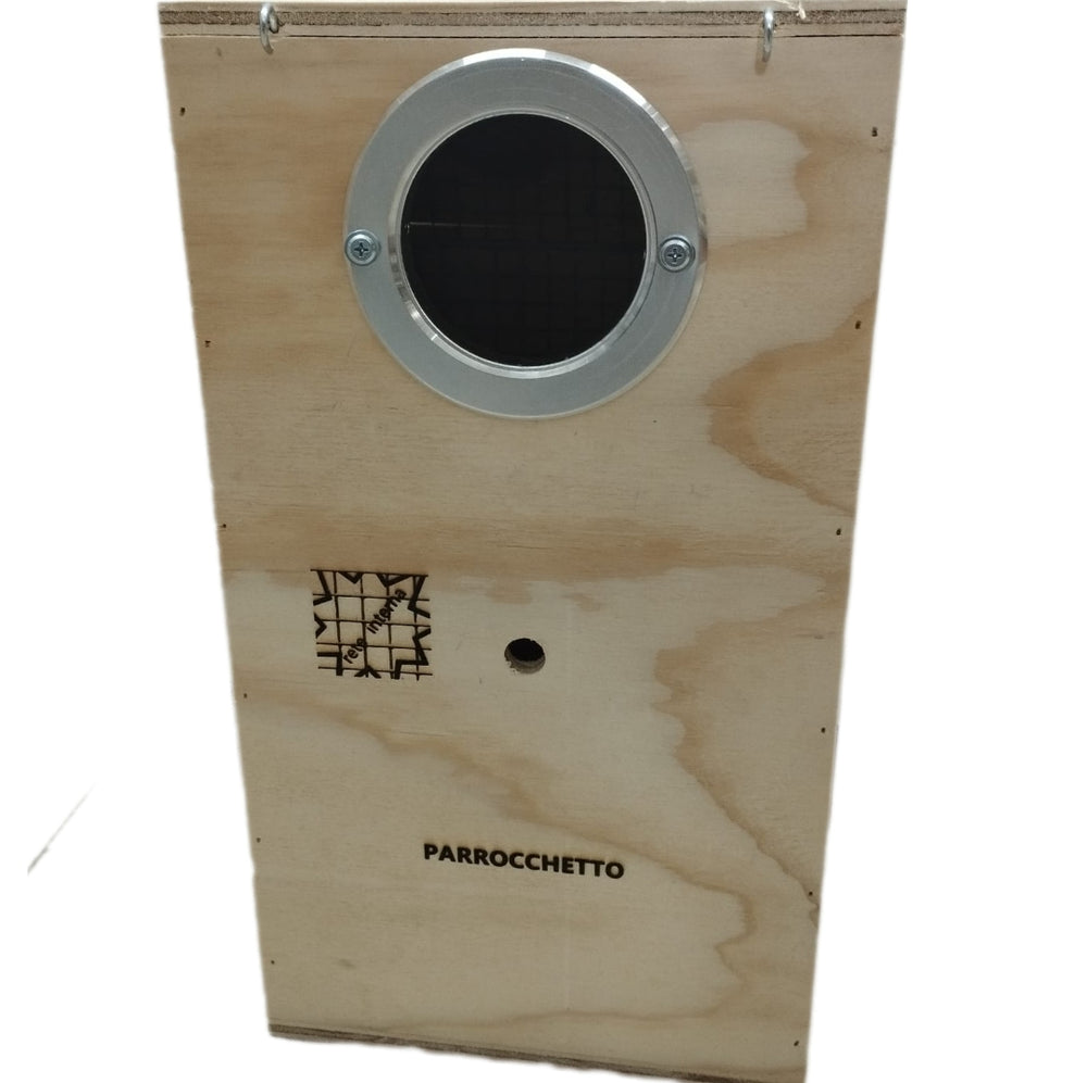 Nido in legno per Parrocchetti con Rete interna