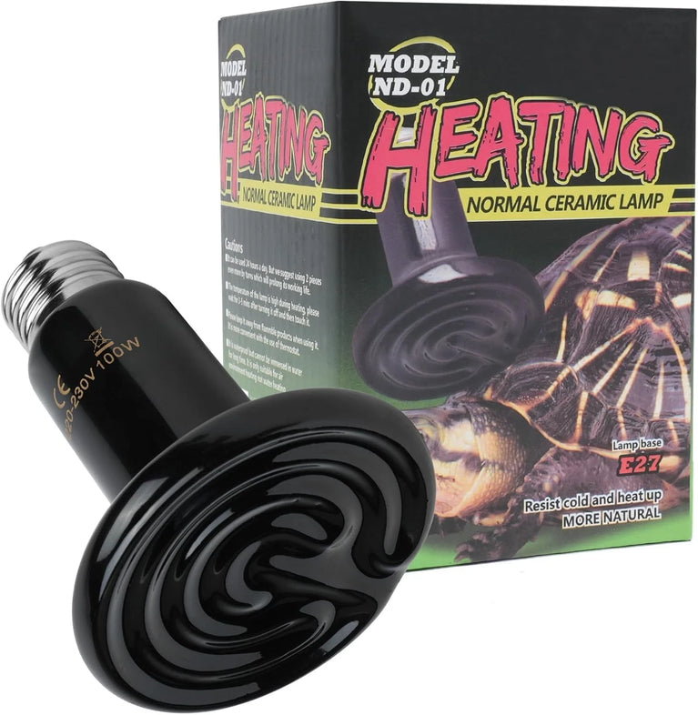 Lampada di Ceramica a Raggi Infrarossi Riscaldante E27, Heat per Rettile per Anfibi, Serpente, Uccelli, Tartaruga, Gatto, Cane