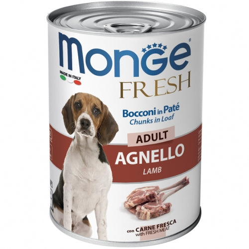 MONGE FRESH BOCCONI IN PATE' ADULT CON AGNELLO - Sanny Passione Ornitologica