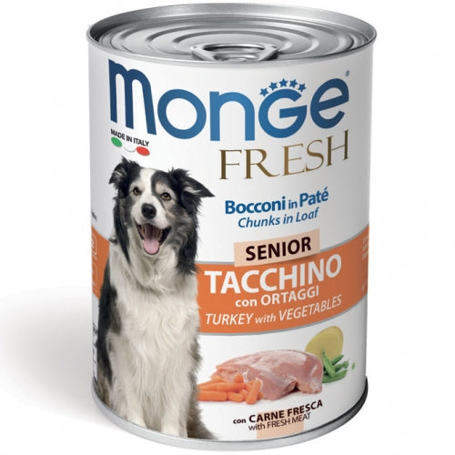 MONGE FRESH BOCCONI IN PATE' SENIOR CON TACCHINO E ORTAGGI