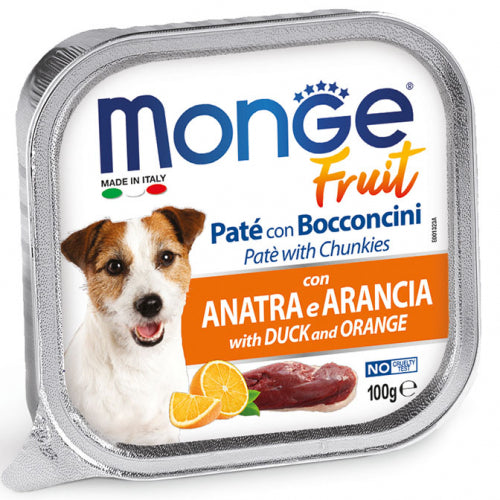 MONGE FRUIT PATE' CON BOCCONCINI CON ANATRA E ARANCIA - Sanny Passione Ornitologica