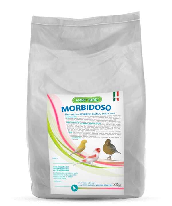 MORBIDOSO PASTONCINO BIANCO MORBIDO (senza semi)  HAPPY BIRD - Sanny Passione Ornitologica
