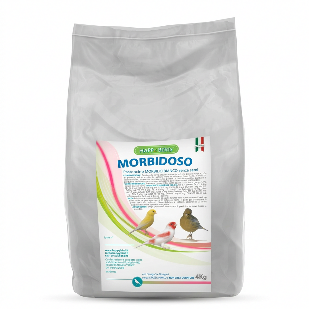 MORBIDOSO PASTONCINO BIANCO MORBIDO (senza semi) HAPPY BIRD - Sanny Passione Ornitologica