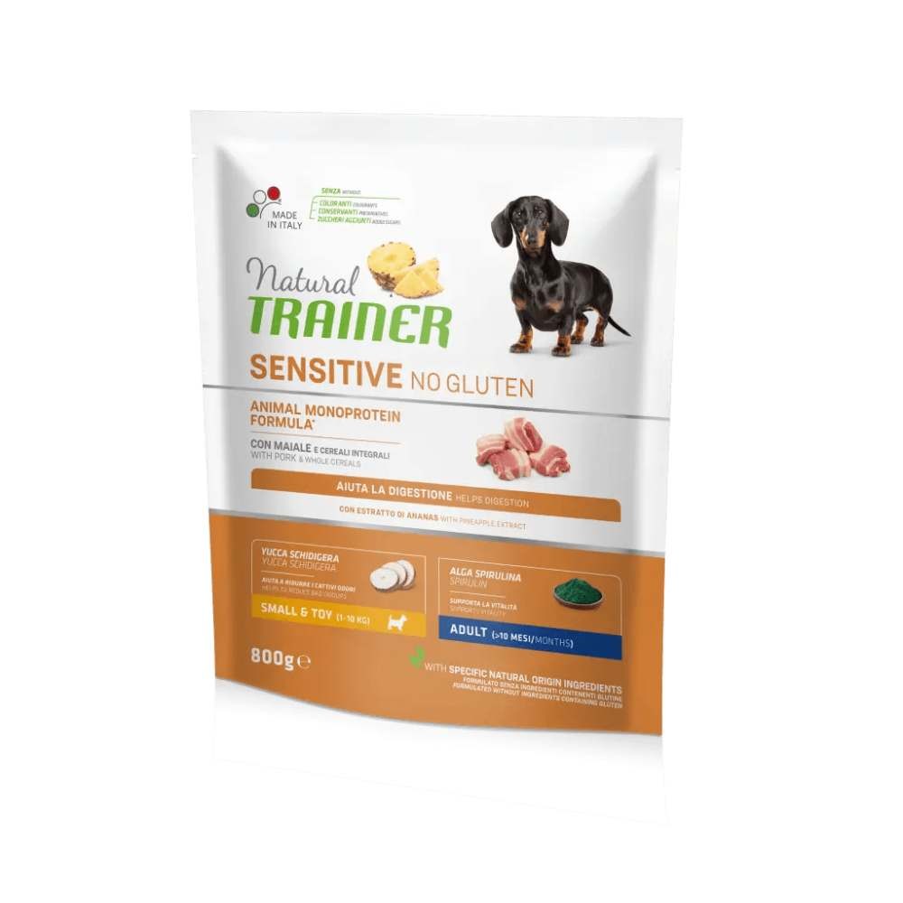 NATURAL TRAINER SENSITIVE NO GLUTEN CON MAIALE E CEREALI INTEGRALI