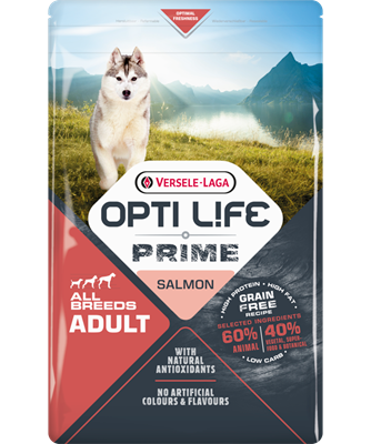 OPTI LIFE ALL BREEDS ADULT SALMON 60% PROTEINE ANIMALI 40% LEGUMI VERSELE-LAGA - Sanny Passione Ornitologica