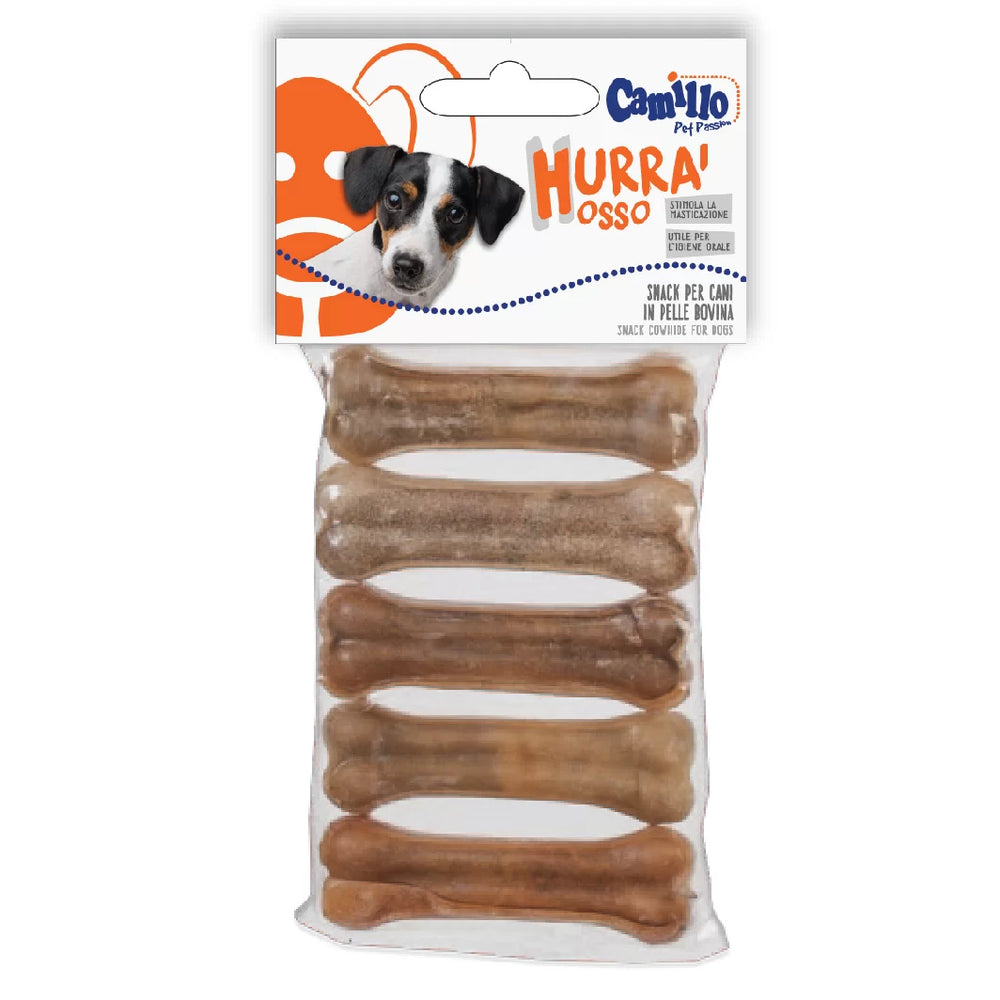CAMILLO PET PASSION-HURRA' OSSO-SNACK PER CANI IN PELLE BOVINA