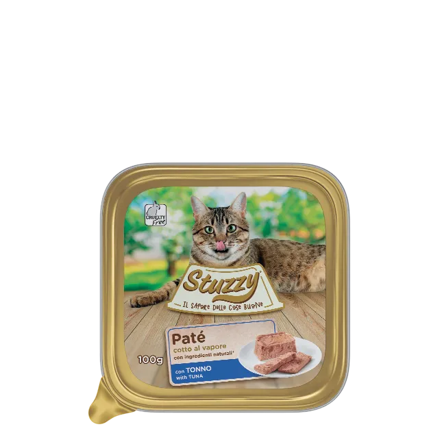 PATE' GATTO CON TONNO COTTO A VAPORE STUZZI 100gr