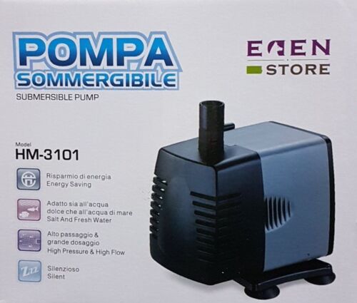 Pompa Sommersa Per Acquario Hm-3101 880l/H 15w Sommergibile Riciclo