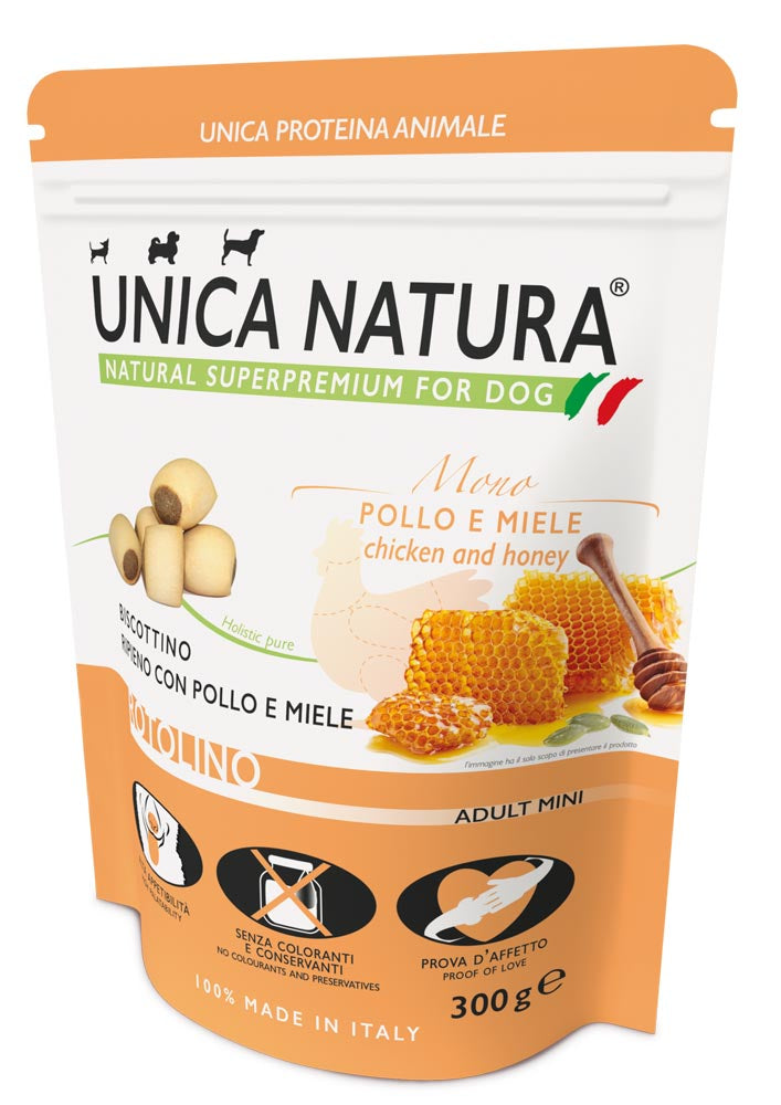 Rotolino - biscottino con Pollo e Miele Unica Natura 300gr