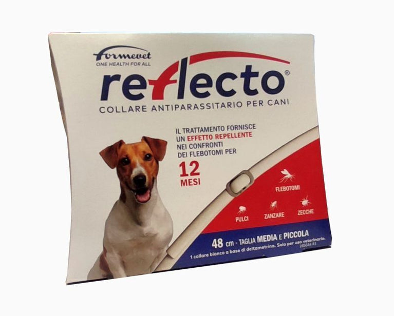 REFLECTO COLLARE ANTIPARASSITARIO PER CANI CONTRO (Pulci, Zecche, Zanzare, Flebotomi)