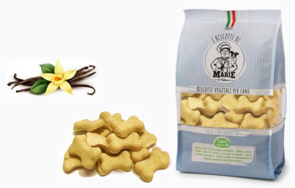 I Biscotti di Marie, OSSO MEDIO ALLA VANIGLIA Vegetali per Cani, 400g, Senza Sale e Zucchero, 100% Ingredienti Biologici