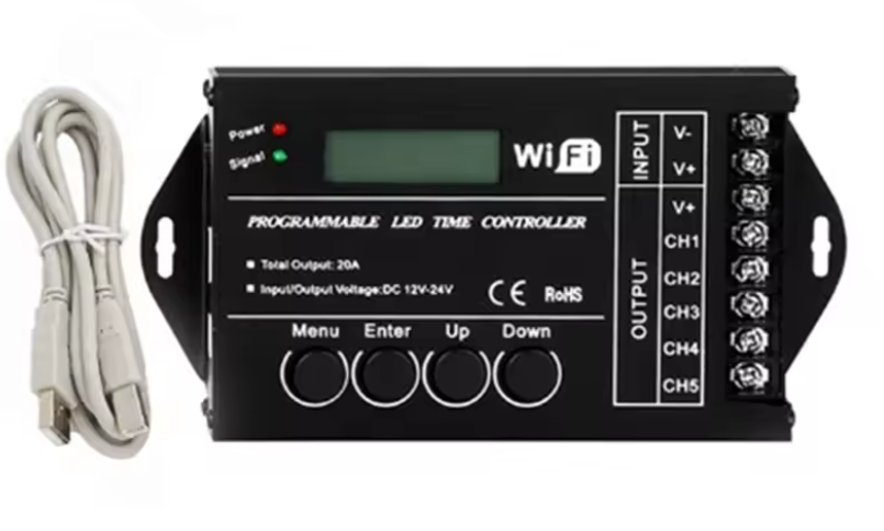Centralina Alba Tramonto Controller Led Dimmer RGB Illuminazione Timer TC421 5 Canali RGB Controller Per Striscia Led 12V e 24V