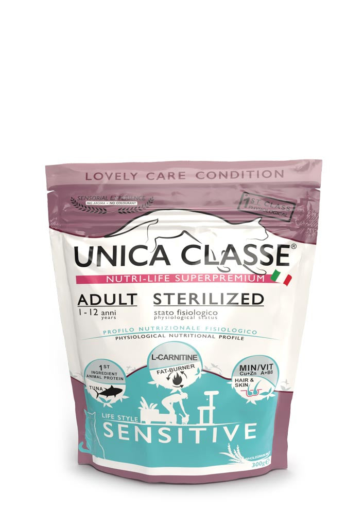 UNICA CLASSE CROCCANTINI TONNO ADULT STERILIZZATO 1-12 ANNI - Sanny Passione Ornitologica