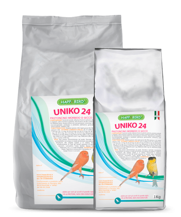 UNIKO 24% PASTONCINO (Morbido o Secco) HAPPY BIRD - Sanny Passione Ornitologica