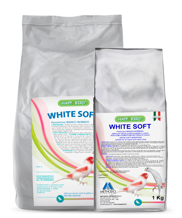 WHITE SOFT PASTONCINO (bianco morbido) HAPPY BIRD - Sanny Passione Ornitologica
