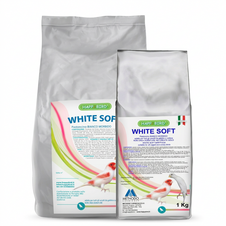WHITE SOFT PASTONCINO (bianco morbido) HAPPY BIRD - Sanny Passione Ornitologica