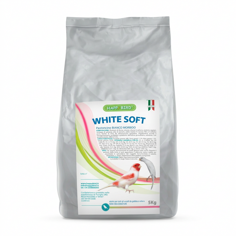 WHITE SOFT PASTONCINO (bianco morbido) HAPPY BIRD - Sanny Passione Ornitologica