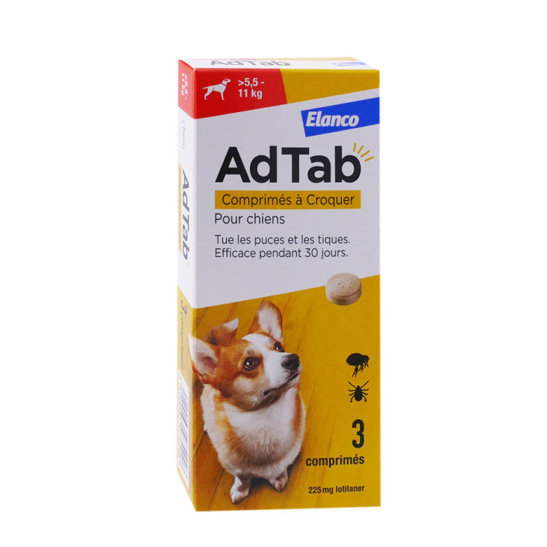 ADTAB PER CANI DA 5,5 A 11KG 3 COMPRESSE MASTICABILI 225MG