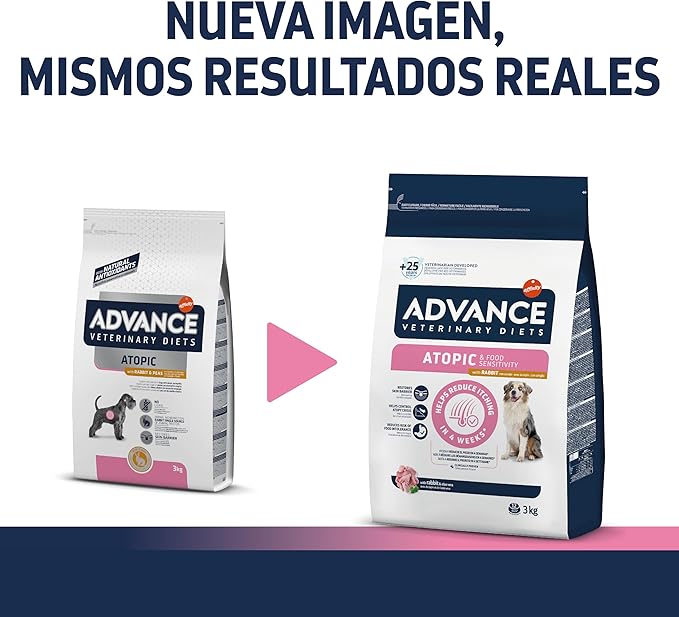 Advance Veterinary Diets - Cibo per Cani con Problemi di Dermatite Atopica Rabbit & Peas 3kg