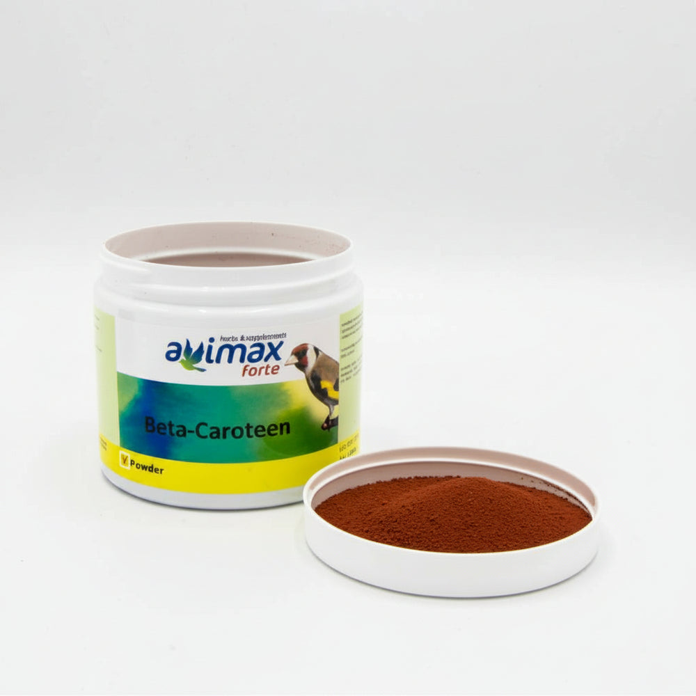 Beta Carotene ORANGE Pigmentante dedicato ad una colorazione arancio omogeneo e brillante. Specializzato per YORK e NORWICH. Avimax Forte 100g - Sanny Passione Ornitologica