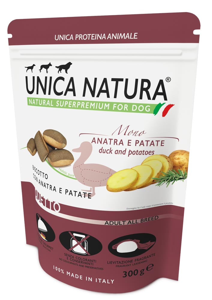 Duetto - biscotto con Anatra e Patate Unica Natura 300gr