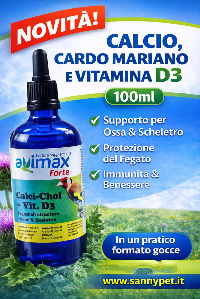 Avimax forte CALIO CARDO MARIANO + VITAMINA D3 - Sanny Passione Ornitologica