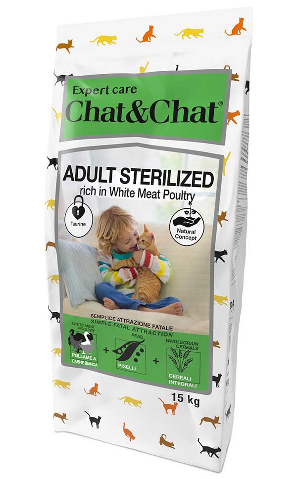 EXPERT CARE PREMIUM CHAT&CHAT CROCCHETTE ADULT STERILIZZATO - Sanny Passione Ornitologica