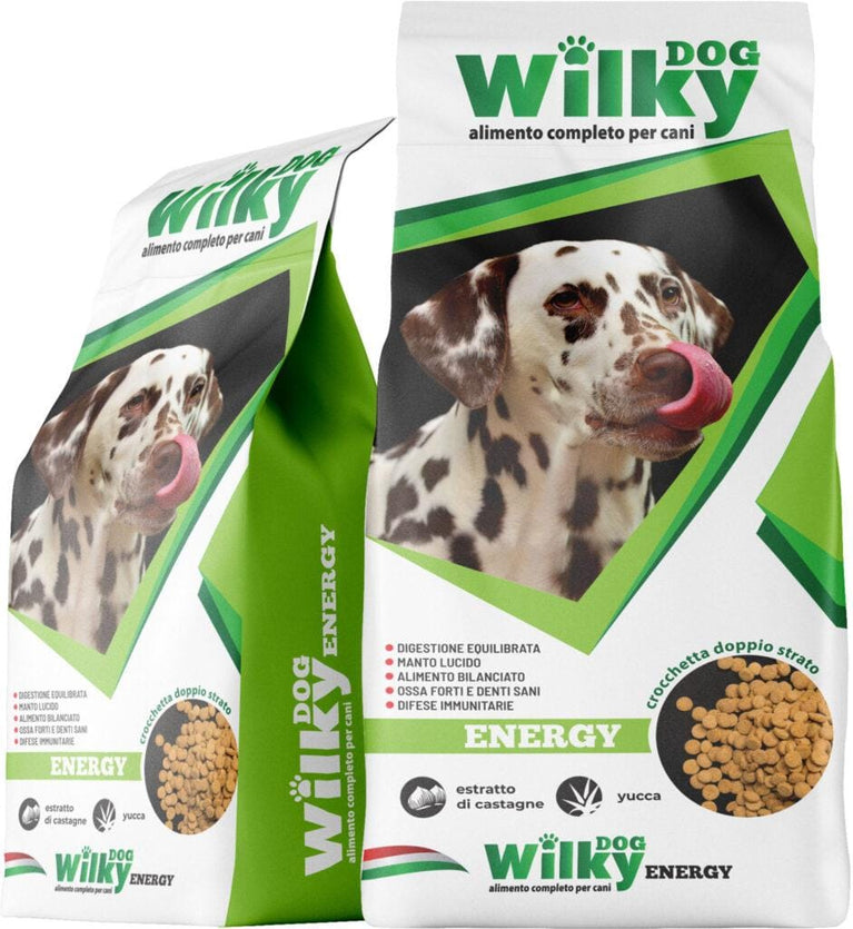 CROCCHETTE CANE ADULTO ENERGY 28/14 WILKY DOG SACCO 20KG - Sanny Passione Ornitologica
