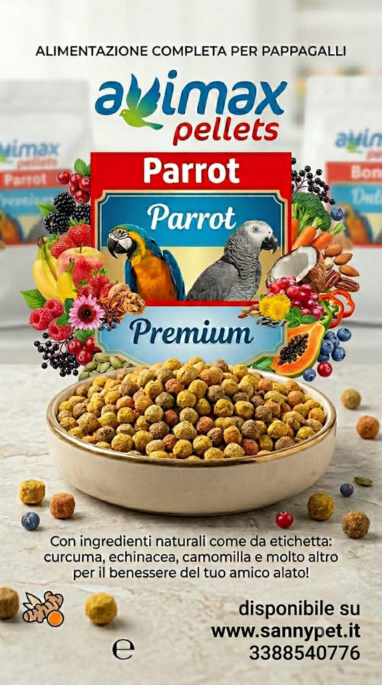 AviMax Forte Parrot Premium – Estrusi Completi per Pappagalli di Taglia Media e Grande - Sanny Passione Ornitologica