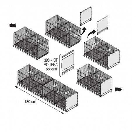 Gabbia cova 90 Portofino - Gabbia cova pieghevole da 90 cm 2GR