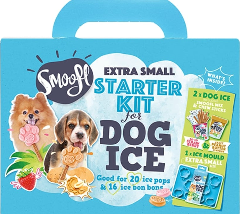 Smoofl Starter Kit Gelato per Cani , snack premium: con bastoncino commestibile e stampi per gelato fai da te nel set, rinfrescante