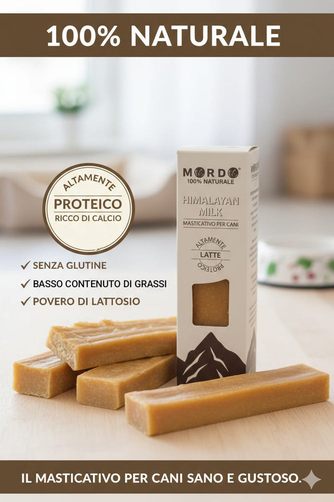 Mordo Latte di Yack Masticativo Naturale per Cani, 100% Naturale, Senza Glutine, Basso Contenuto di Grassi