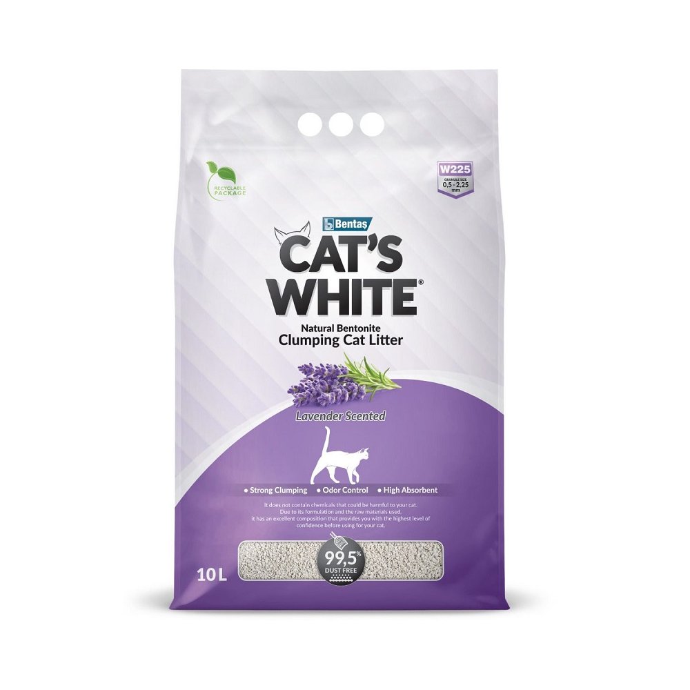NATURAL BENTONITE LETTIERA LAVANDA CAT'S WHITE 10L