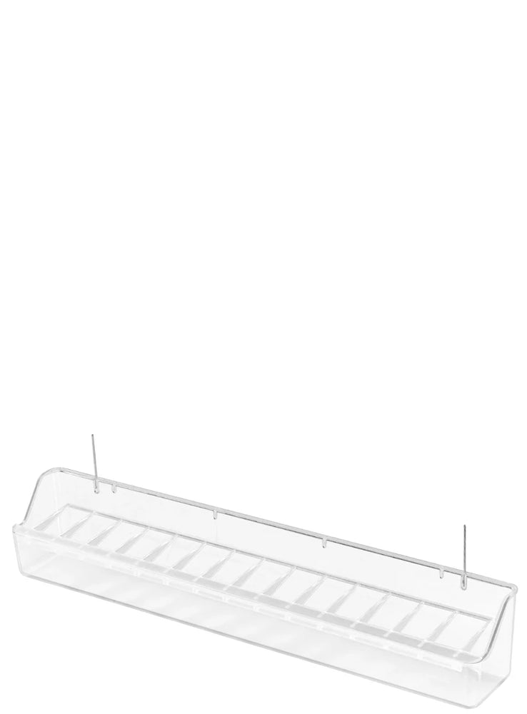 MANGIATOIA PER VOLIERA TRASPARENTE CON FERRI